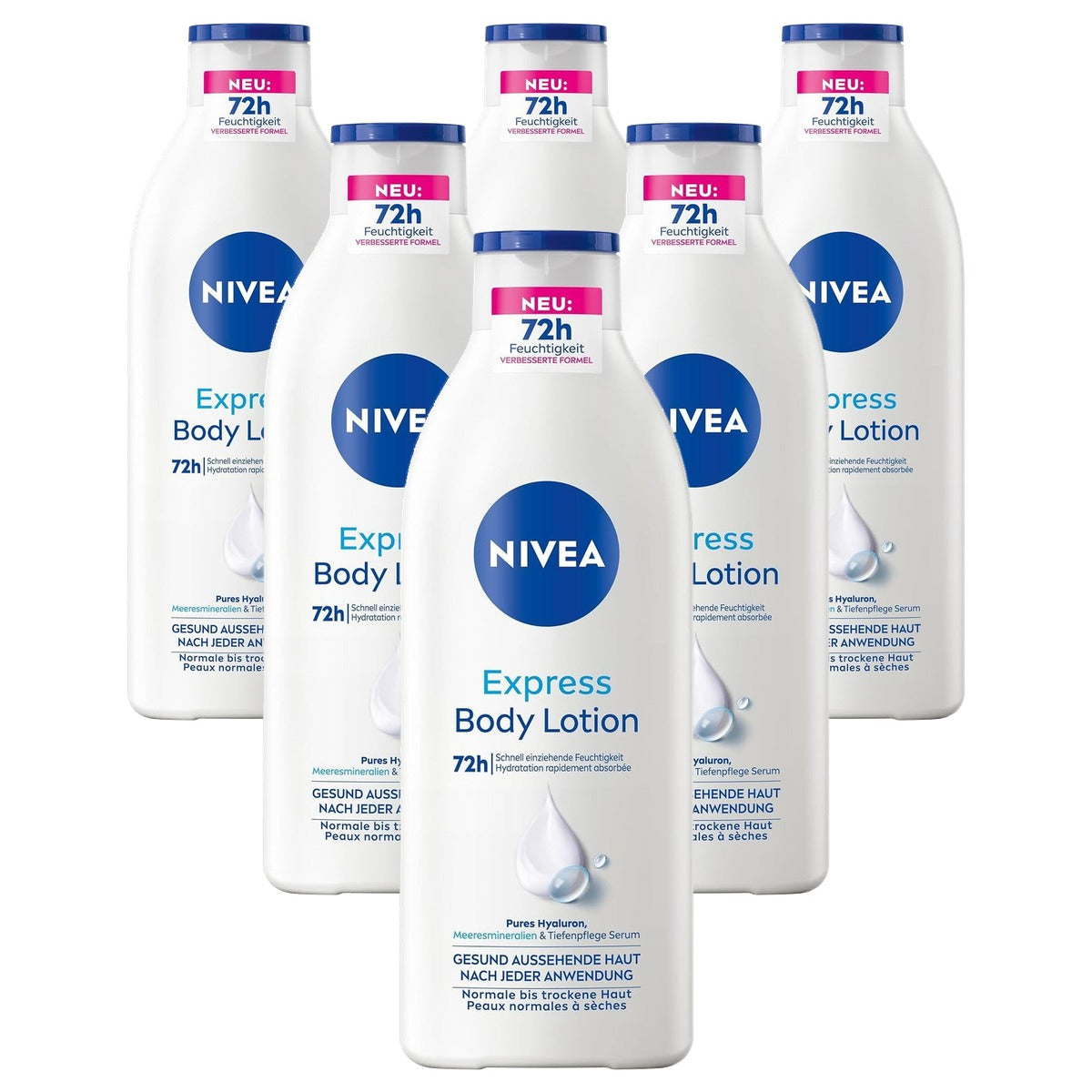 NIVEA Express Body Lotion 6 x 400 ml - Voordeelverpakking