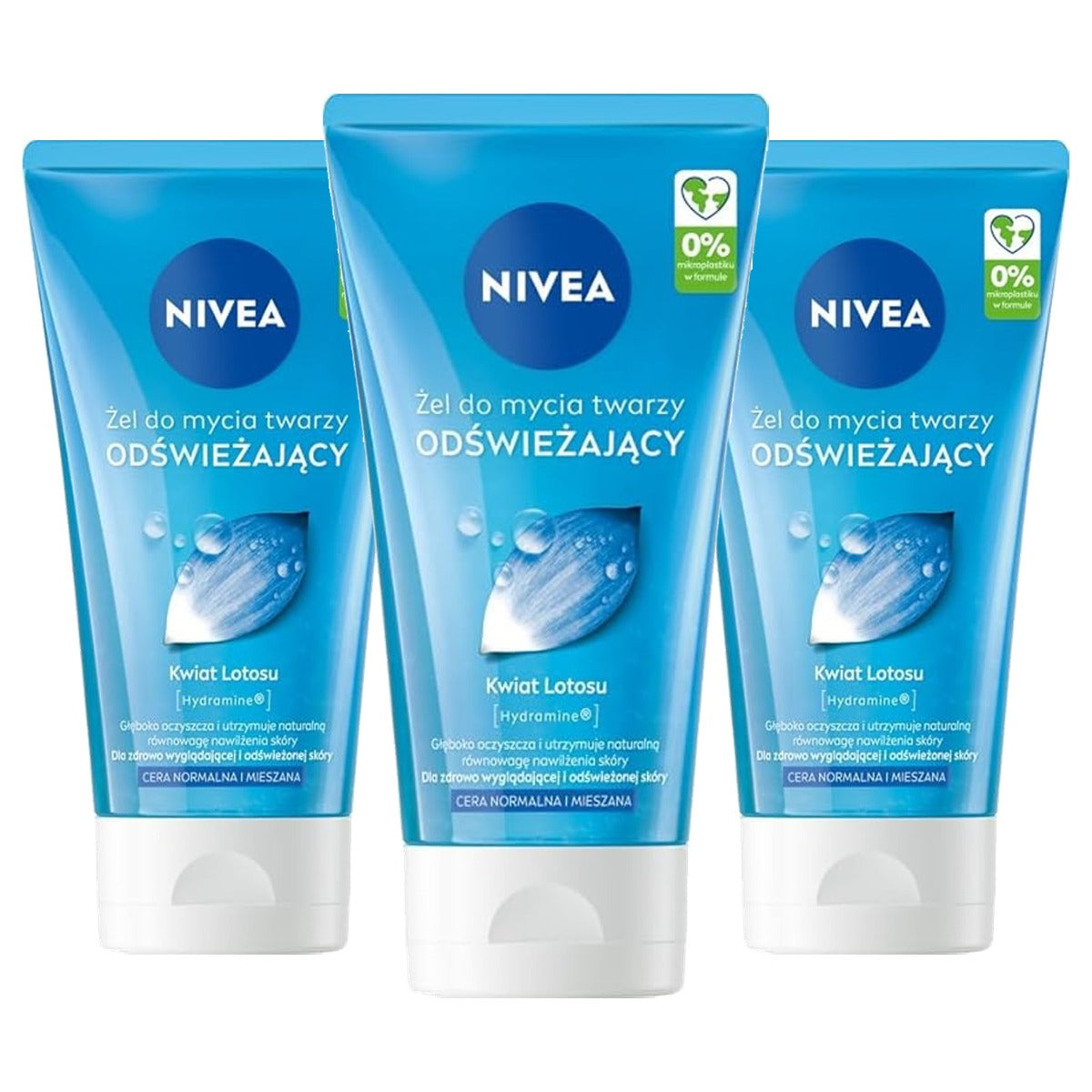 NIVEA Gezichtsreinigingsgel normale en gemengde huid 3 x 150 ml - Voordeelverpakking