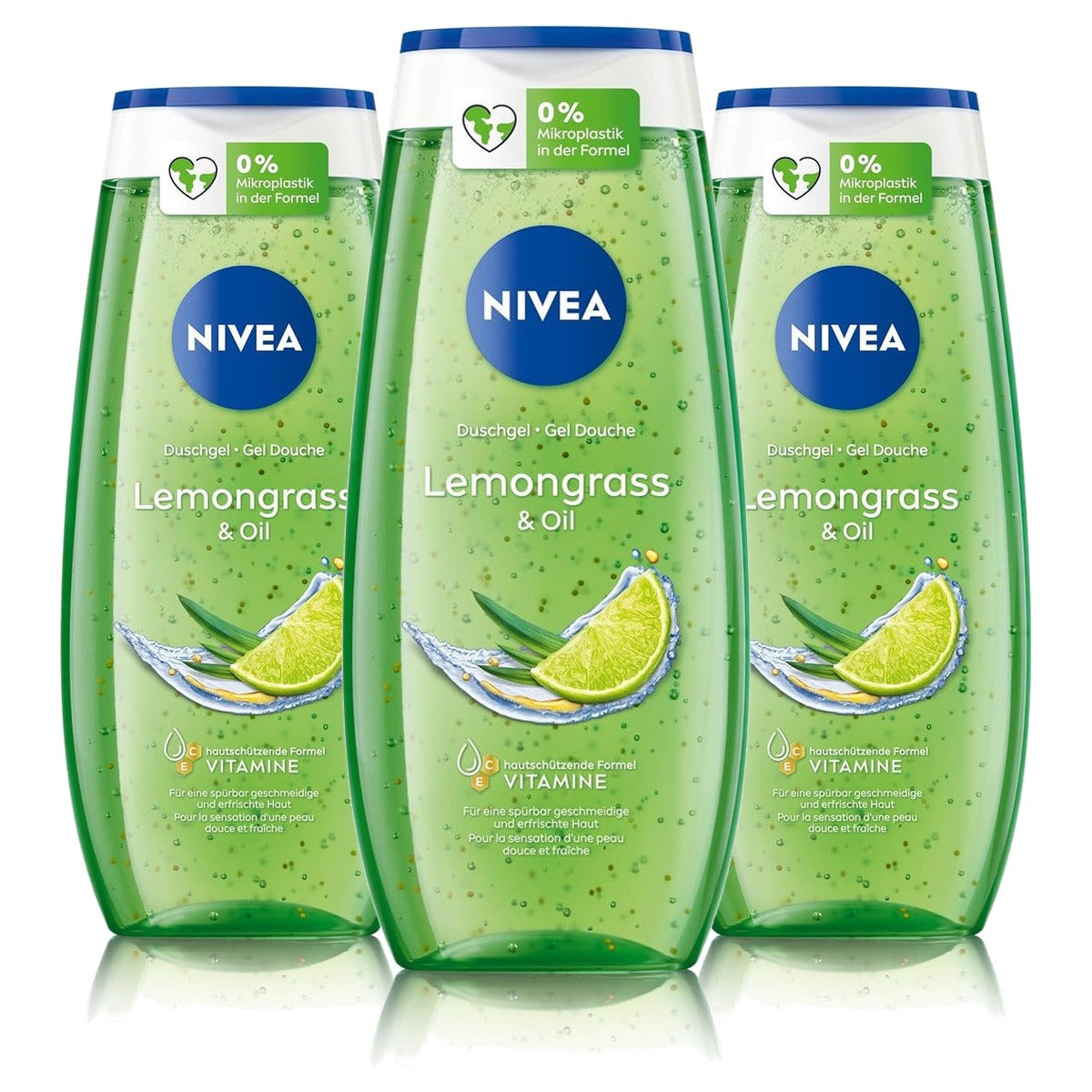 NIVEA Lemongrass & Oil Verfrissende Body Douche Gel 3 x 250 ml - Voordeelverpakking
