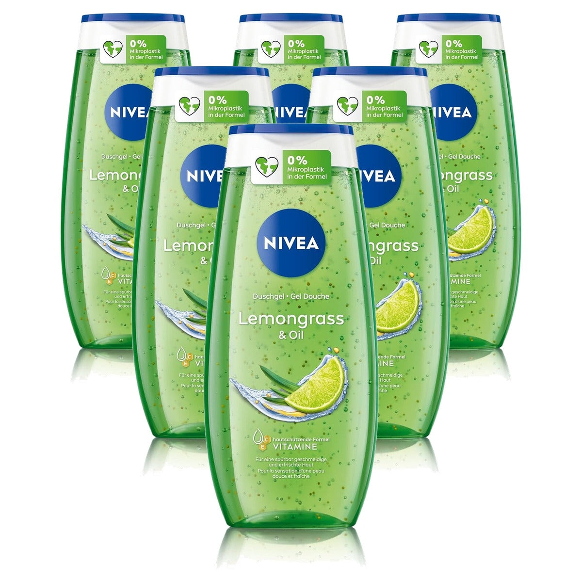 NIVEA Lemongrass & Oil Verfrissende Body Douche Gel 6 x 250 ml - Voordeelverpakking
