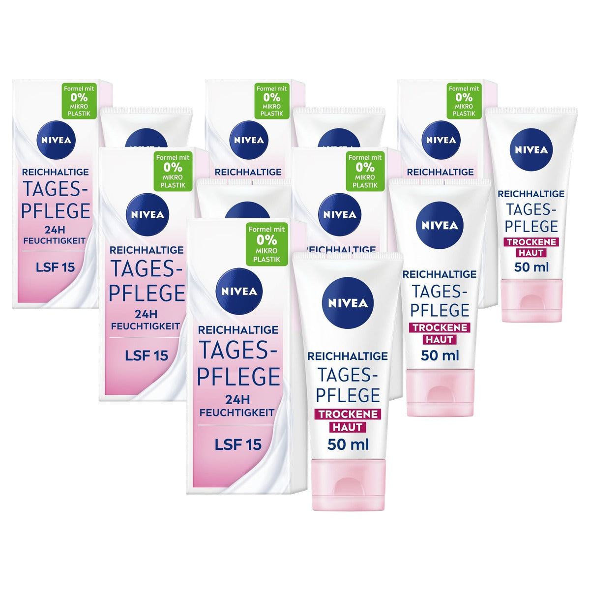 NIVEA MEN Rijke dagcrème 24 uur vocht SPF 15 6 x 50 ml - Voordeelverpakking