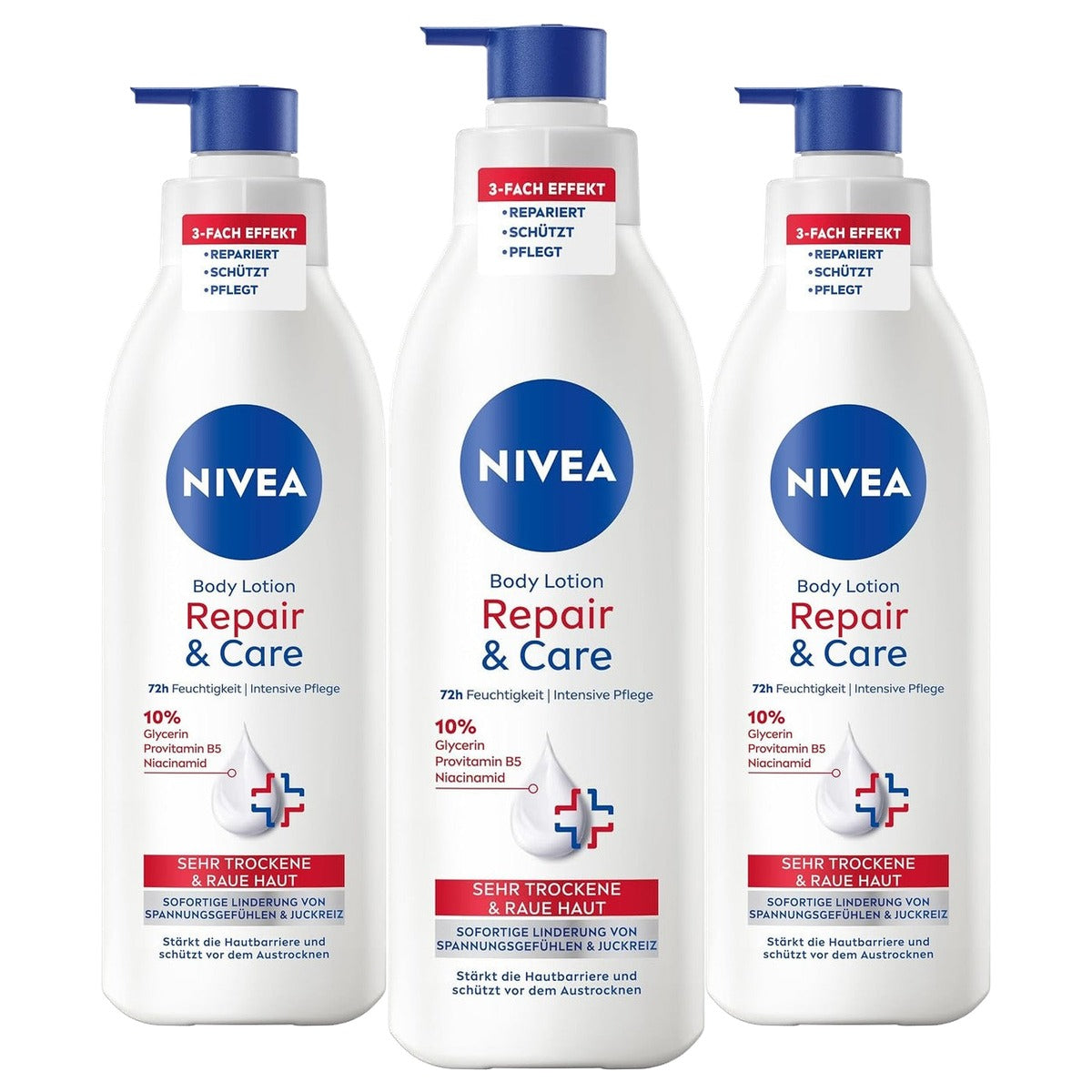 NIVEA Repair & Care Body Lotion 3 x 250 ml - Voordeelverpakking