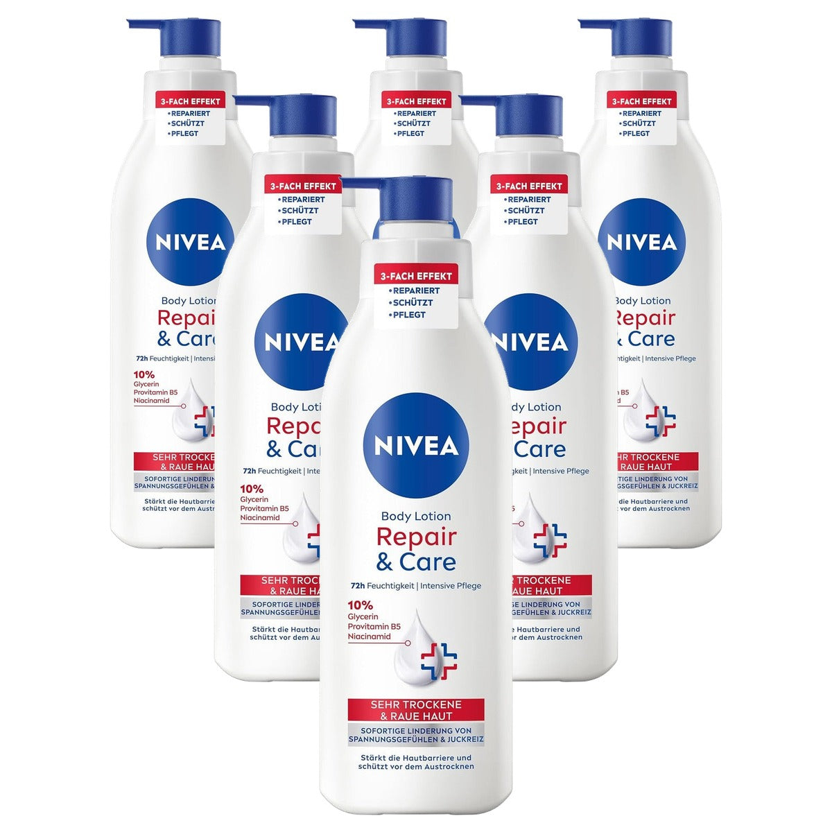 NIVEA Repair & Care Body Lotion 6 x 250 ml - Voordeelverpakking