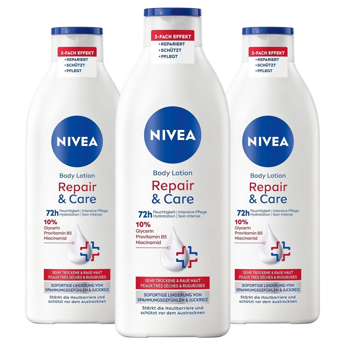 NIVEA Repair & Care Body Lotion 3 x 400 ml - Voordeelverpakking