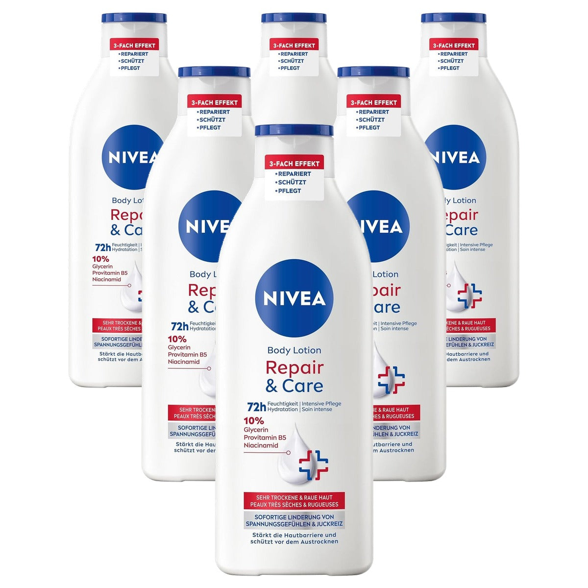 NIVEA Repair & Care Body Lotion 6 x 400 ml - Voordeelverpakking