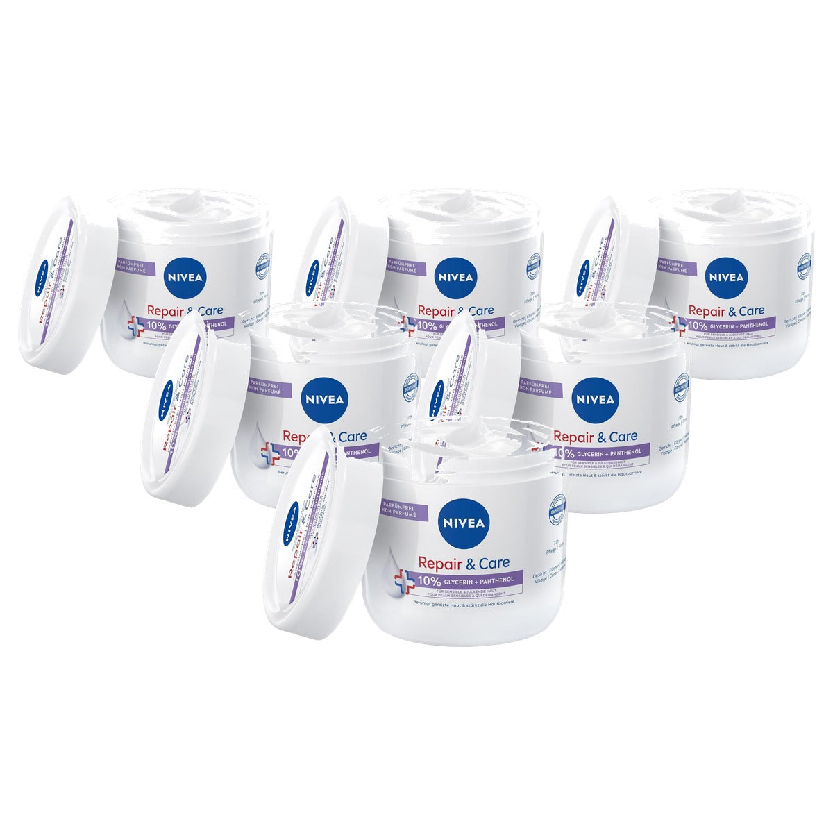 Nivea Repair & Care Parfumvrije crème 6 x 400 ml - Voordeelverpakking