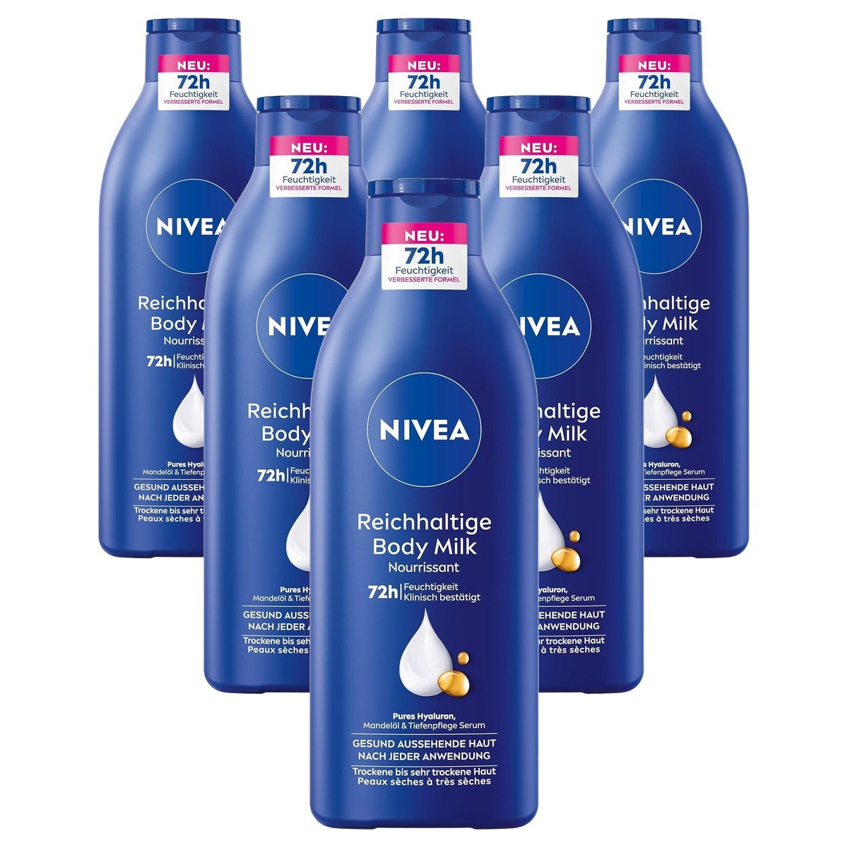 NIVEA Rijke Bodymilk Droge Huid 6 x 400 ml - Voordeelverpakking