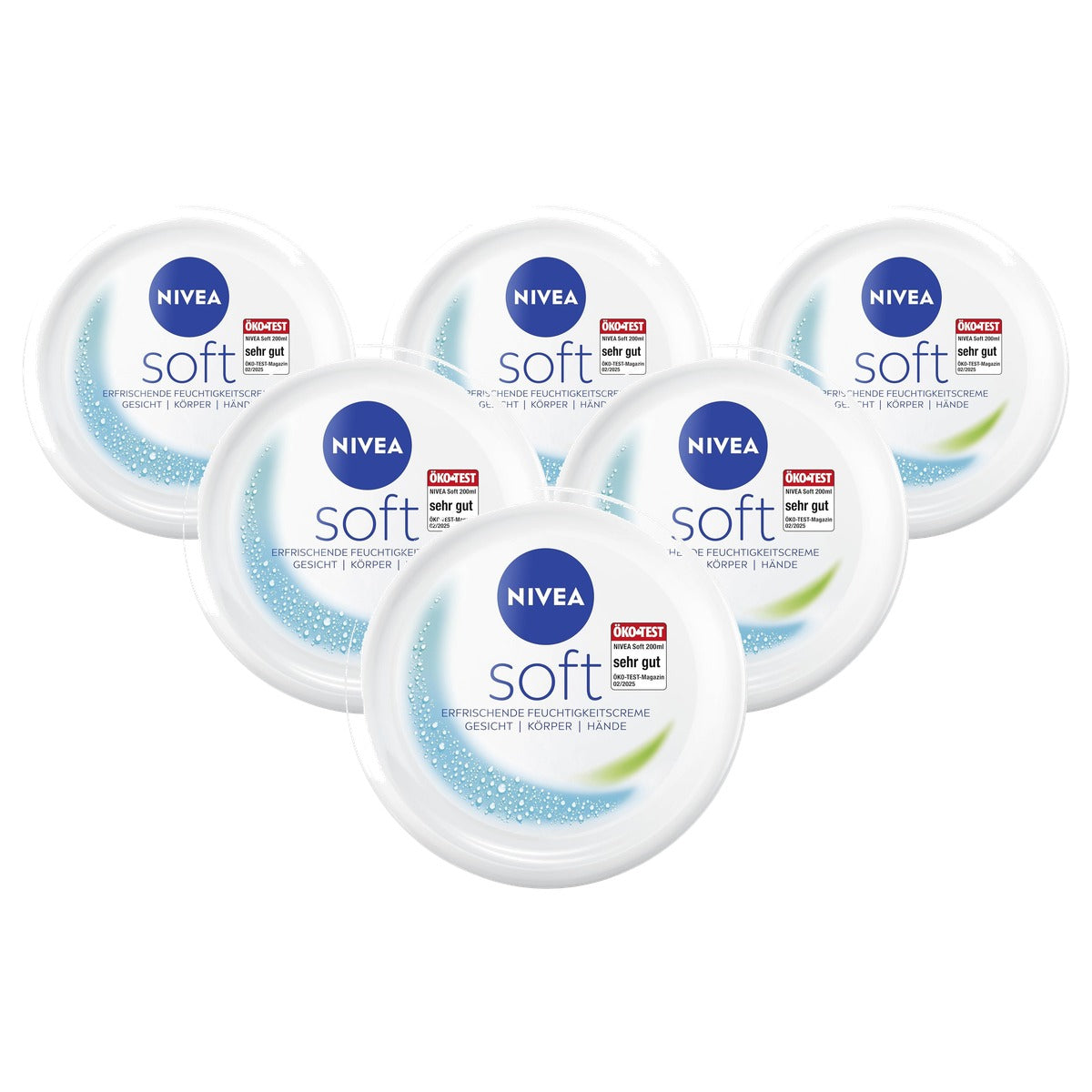 NIVEA Soft verfrissende vochtinbrengende crème 6 x 200 ml - Voordeelverpakking