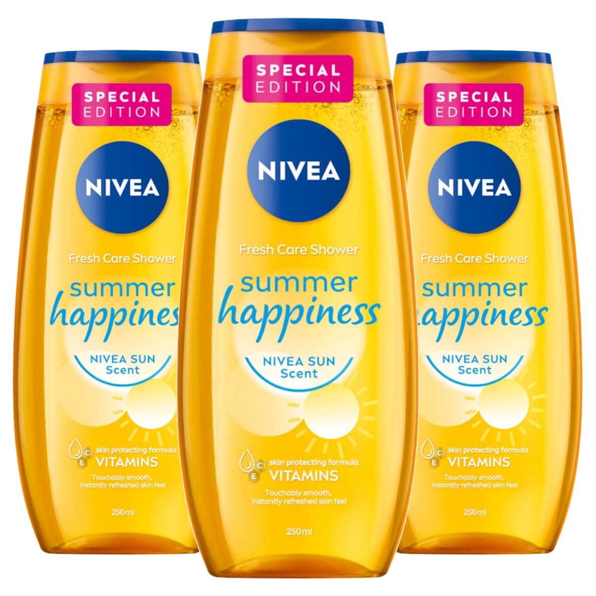 NIVEA Summer Happiness Douchegel 3 x 250 ml - Voordeelverpakking