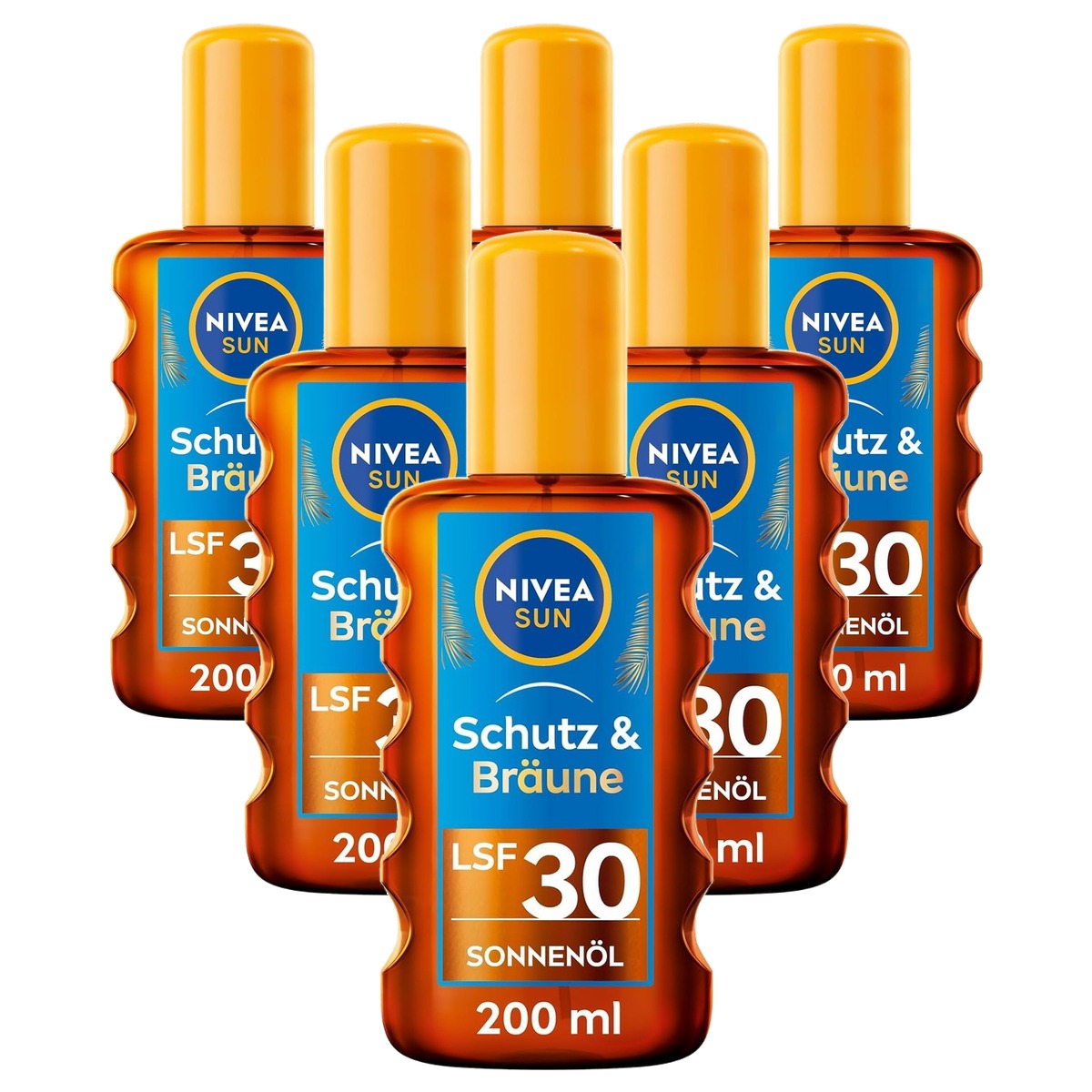 Nivea Sun Protection & Tan Zonneoliespray SPF 30 6 x 200 ml - Voordeelverpakking