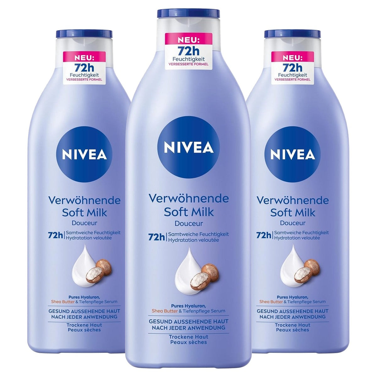 NIVEA Verwennende Zachte Melk 3 x 400 ml - Voordeelverpakking