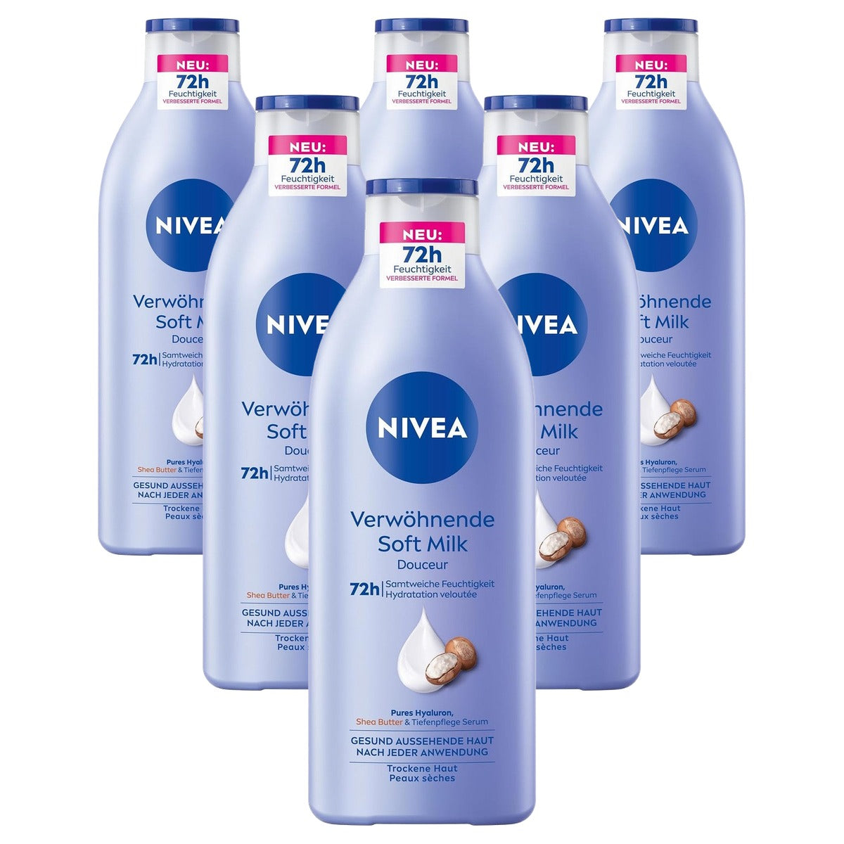 NIVEA Verwennende Zachte Melk 6 x 400 ml - Voordeelverpakking