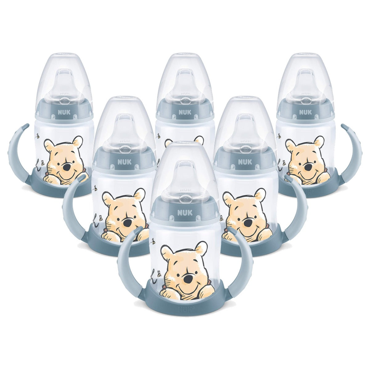 NUK First Choice+ drinkfles, 6-18 maanden, Disney Winnie de Poeh 6 x 150 ml - Voordeelverpakking