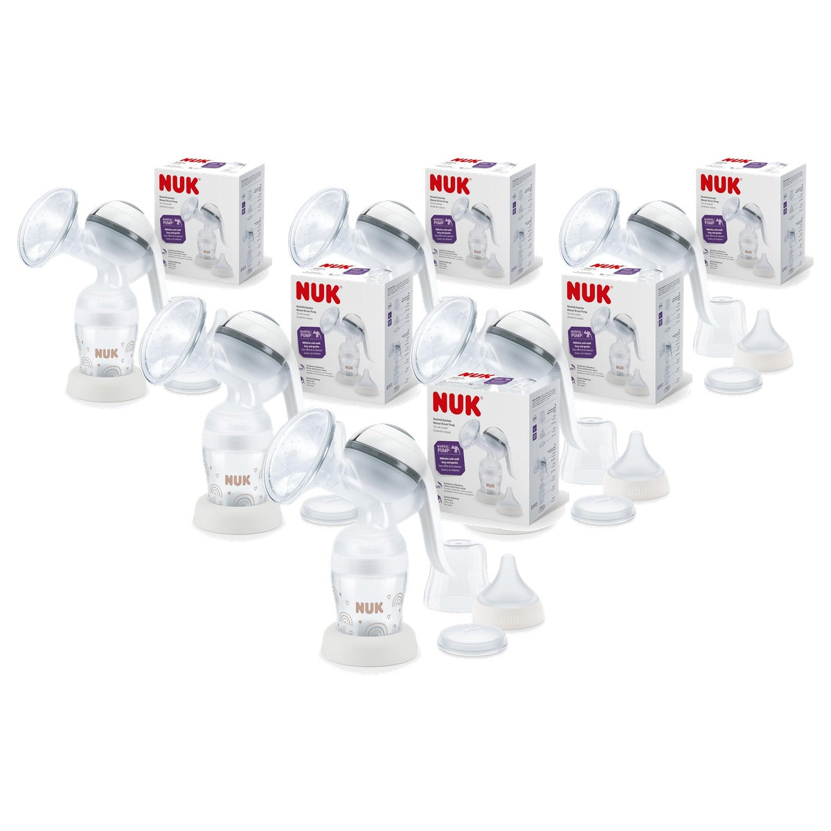 NUK Handmelkpomp met Perfect Match babyfles 6 x 150 ml - Voordeelverpakking