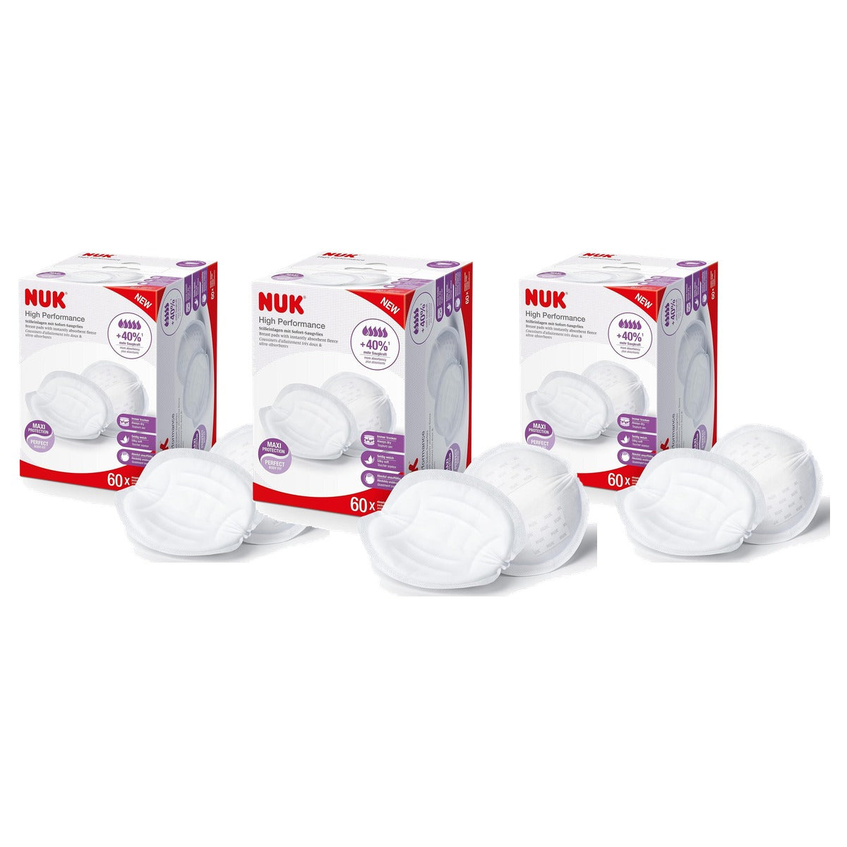 NUK High Performance borstvoedingsinzetstukken 3 x 60 stuks - Voordeelverpakking