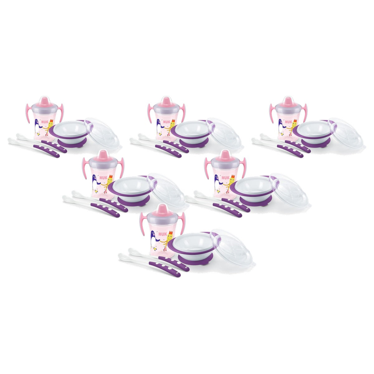 NUK Leerset Trainer Cup paars 4-delig 6 x 230 ml - Voordeelverpakking