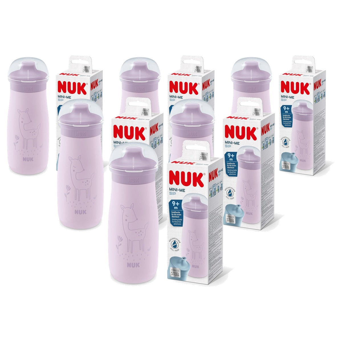 NUK Mini-Me Sip paars hert 6 x 300 ml - Voordeelverpakking