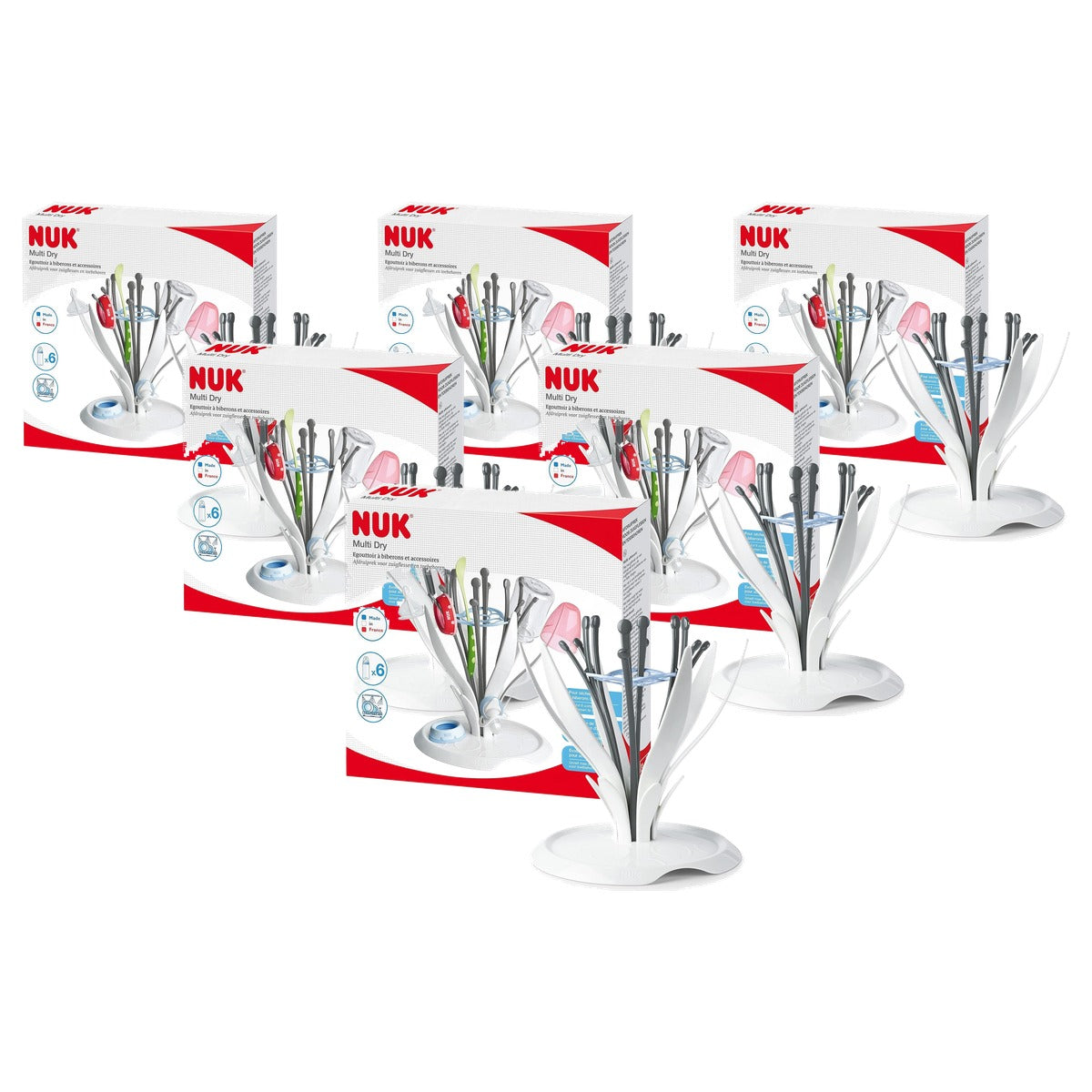 NUK Multi Dry-afdruiprek voor maximaal 6 flessen - 6-pack