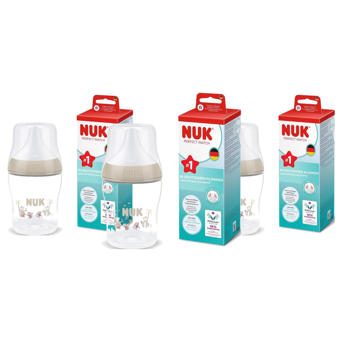 NUK Perfect Match babyfles 0+ maanden, 1 stuk 3 x 150 ml - Voordeelverpakking