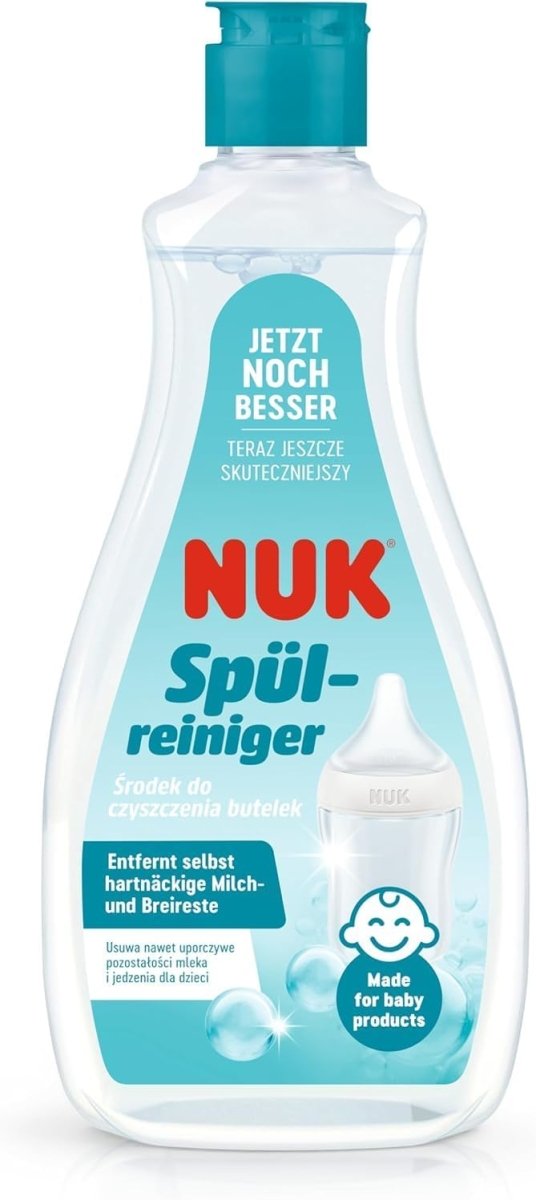 NUK Spülreiniger für Babyflaschen – 10 x 500 ml – Parfümfrei & pH - neutral – Ideal für Flaschen, Sauger & Zubehör – Babygeschirrreiniger ohne Duftstoffe door Huishoudvoordeel nu bij Huishoudvoordeel