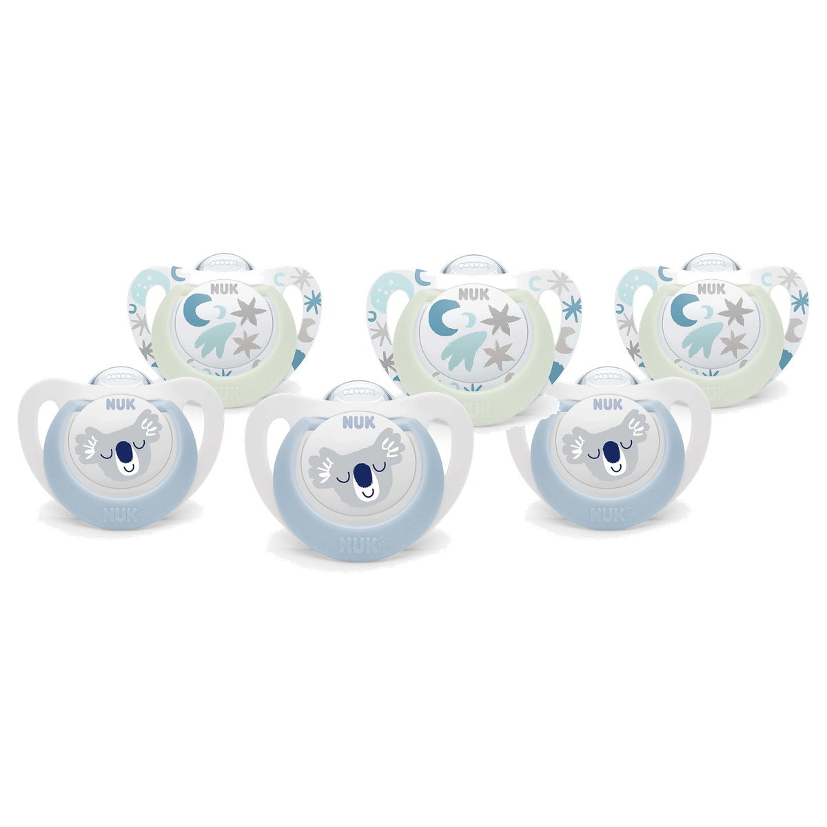 NUK Star Baby Day & Night fopspeen Siliconen Blue Koala 2-delig - 3-pack