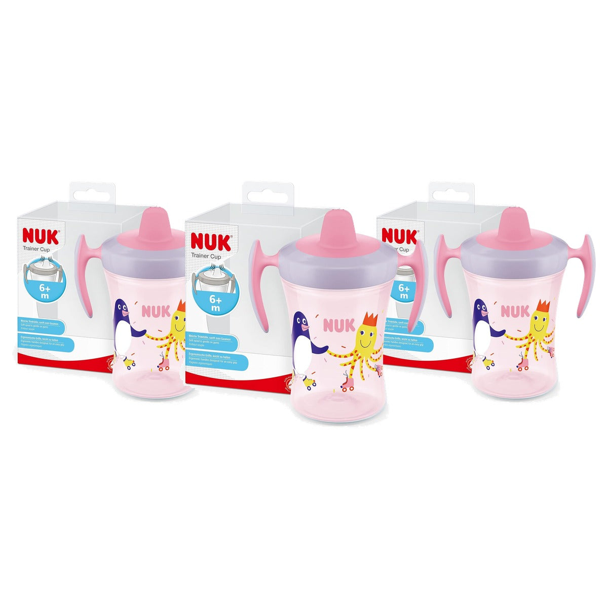 NUK Trainer Cup roze pinguïn 3 x 230 ml - Voordeelverpakking