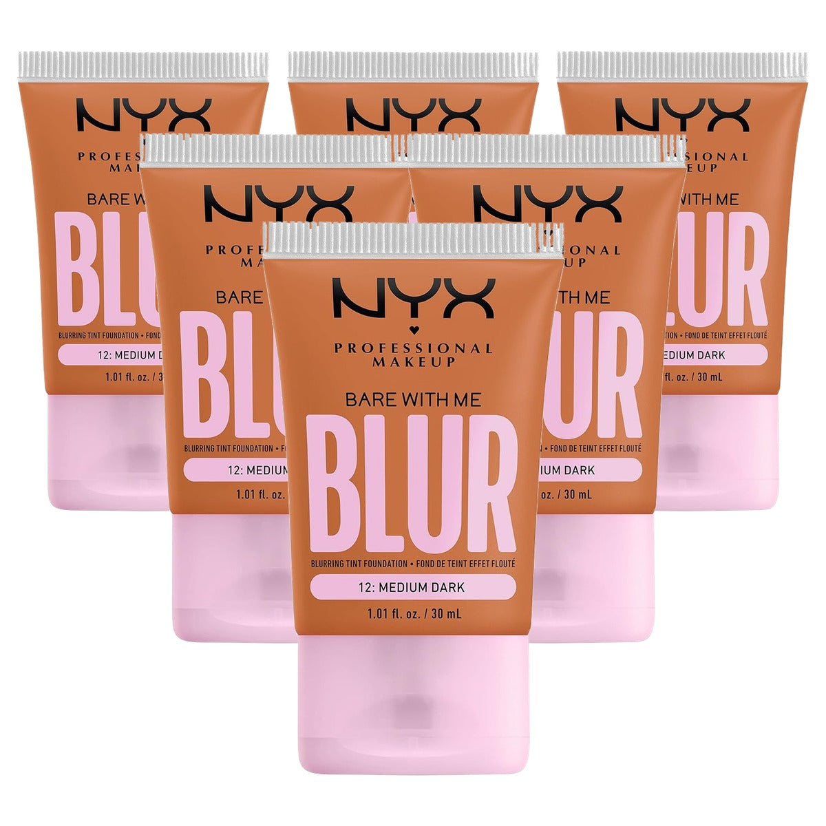 NYX PROFESSIONAL MAKEUP Bare with Me Medium Dark 30 ml - 6 stuks