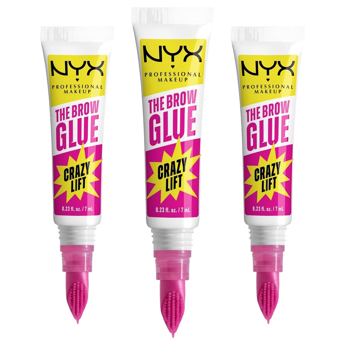 NYX PROFESSIONAL MAKEUP Brow Glue Crazy Lift 7 ml - 3 stuks