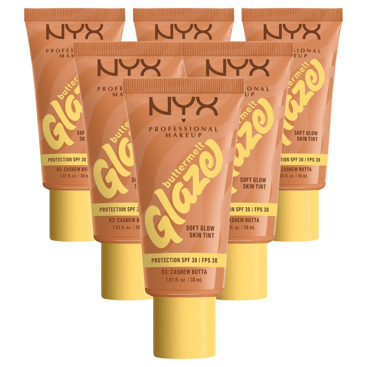 NYX PROFESSIONAL MAKEUP Buttermelt Glaze Foundation 30 ml - 6 stuks