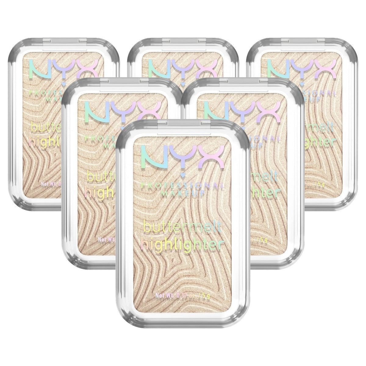 NYX PROFESSIONAL MAKEUP Buttermelt Highlighter Bright And Butta 5 g - 6 stuks