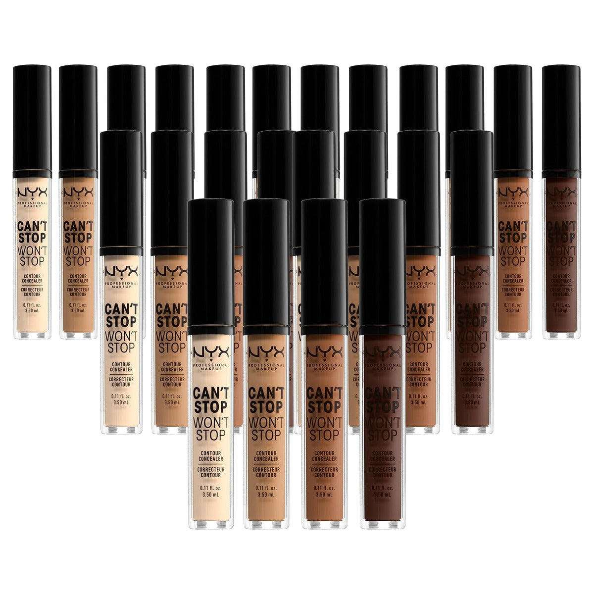 NYX PROFESSIONAL MAKEUP Can't Stop Won't Stop Contour Concealer 3,5 ml - 6 stuks