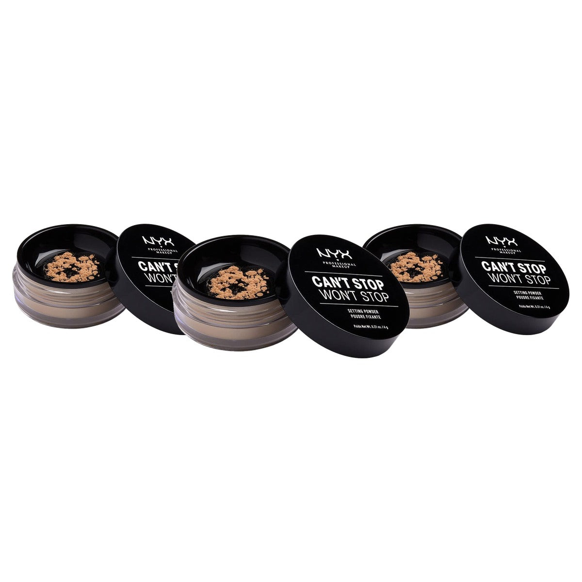 NYX PROFESSIONAL MAKEUP Can't Stop Won't Stop Powder Medium 1,6 g - 3 stuks