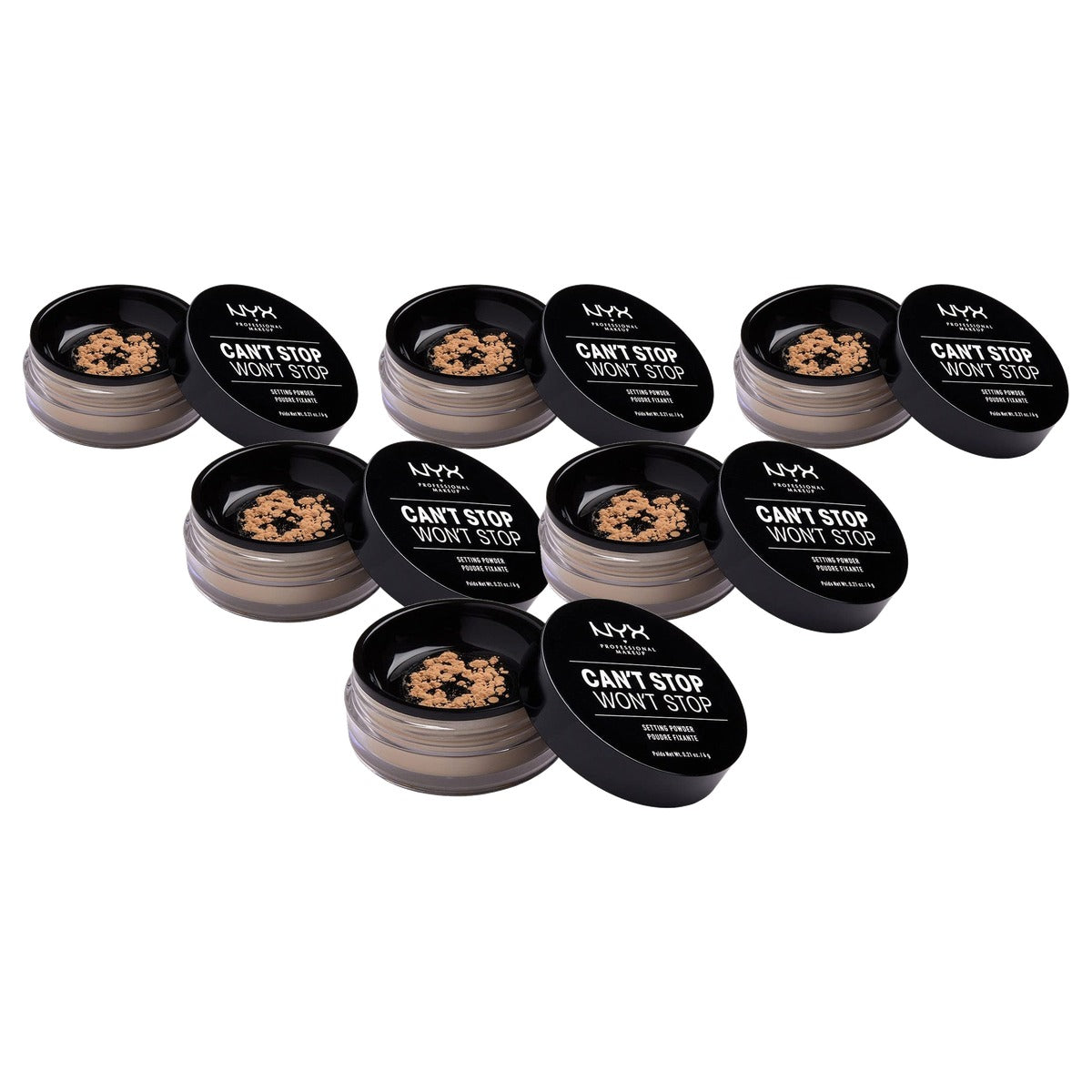 NYX PROFESSIONAL MAKEUP Can't Stop Won't Stop Powder Medium 1,6 g - 6 stuks