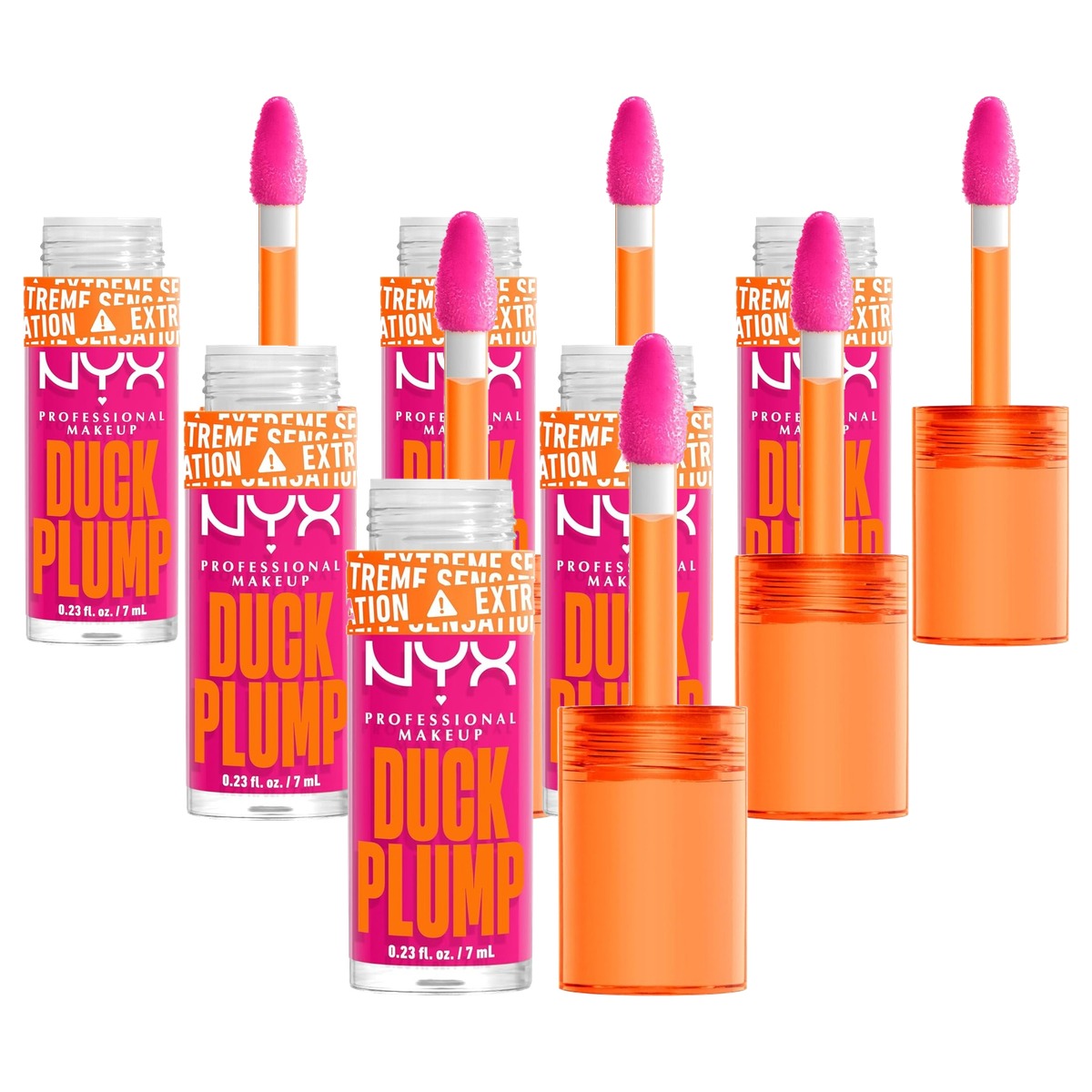 NYX PROFESSIONAL MAKEUP Duck Plump Lip Lacquer Bubblegum Bae - 6 stuks