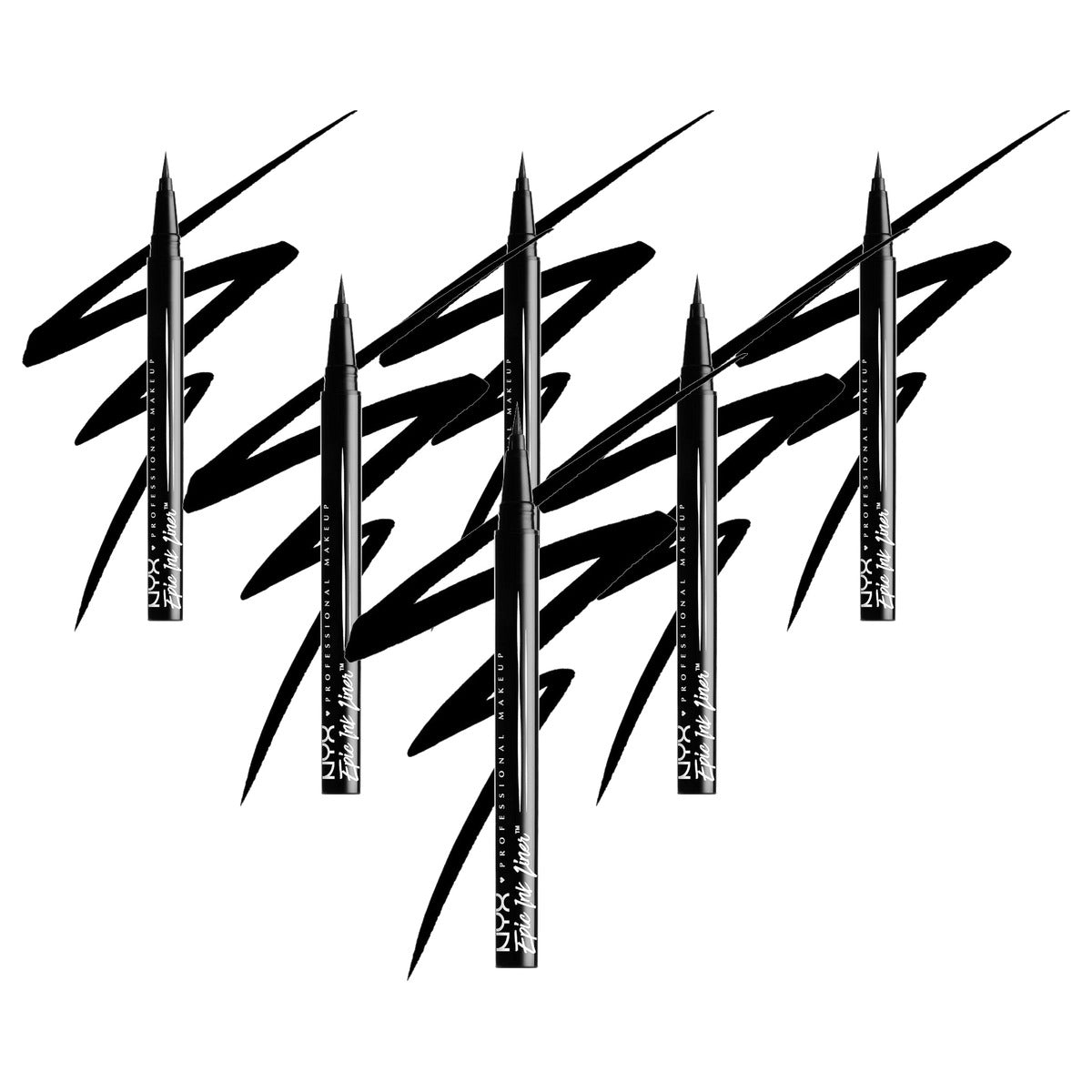 NYX PROFESSIONAL MAKEUP Epic Ink Eyeliner 01 Black - 6 stuks