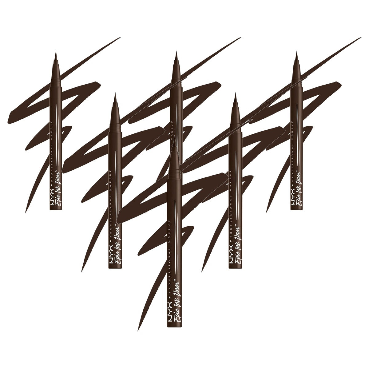 NYX PROFESSIONAL MAKEUP Epic Ink Eyeliner 03 Dark Chocolate - 6 stuks