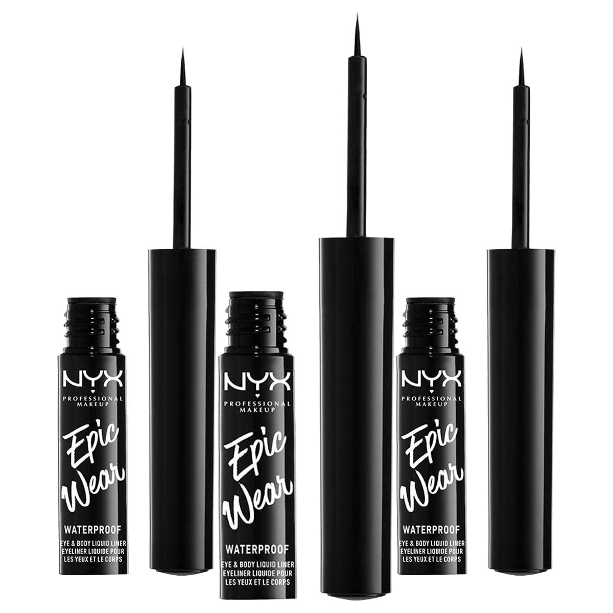 NYX PROFESSIONAL MAKEUP Epic Wear Liquid Liner Zwart 16 ml - 3 stuks