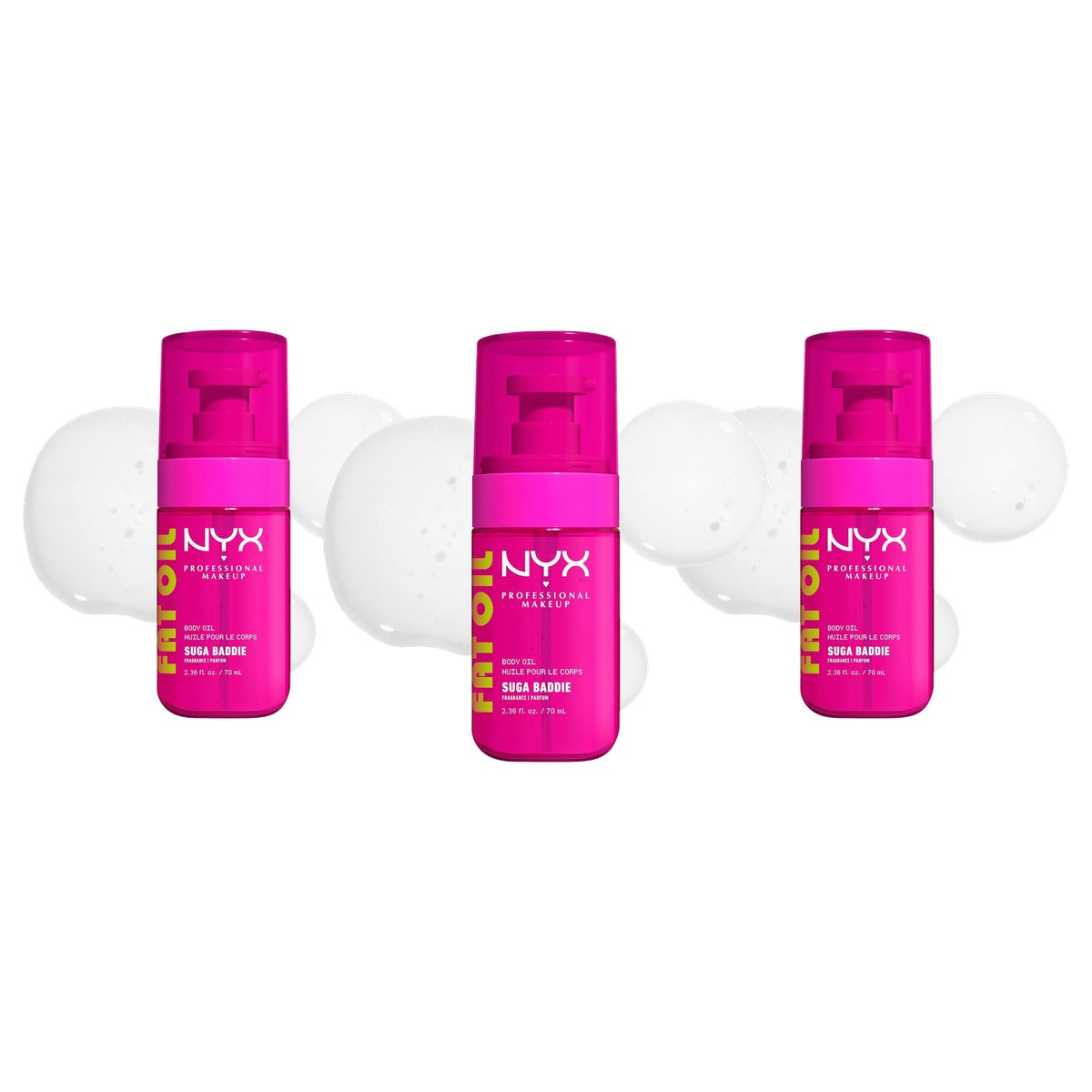 NYX PROFESSIONAL MAKEUP Fat Oil Body Oil Suga - 3 stuks