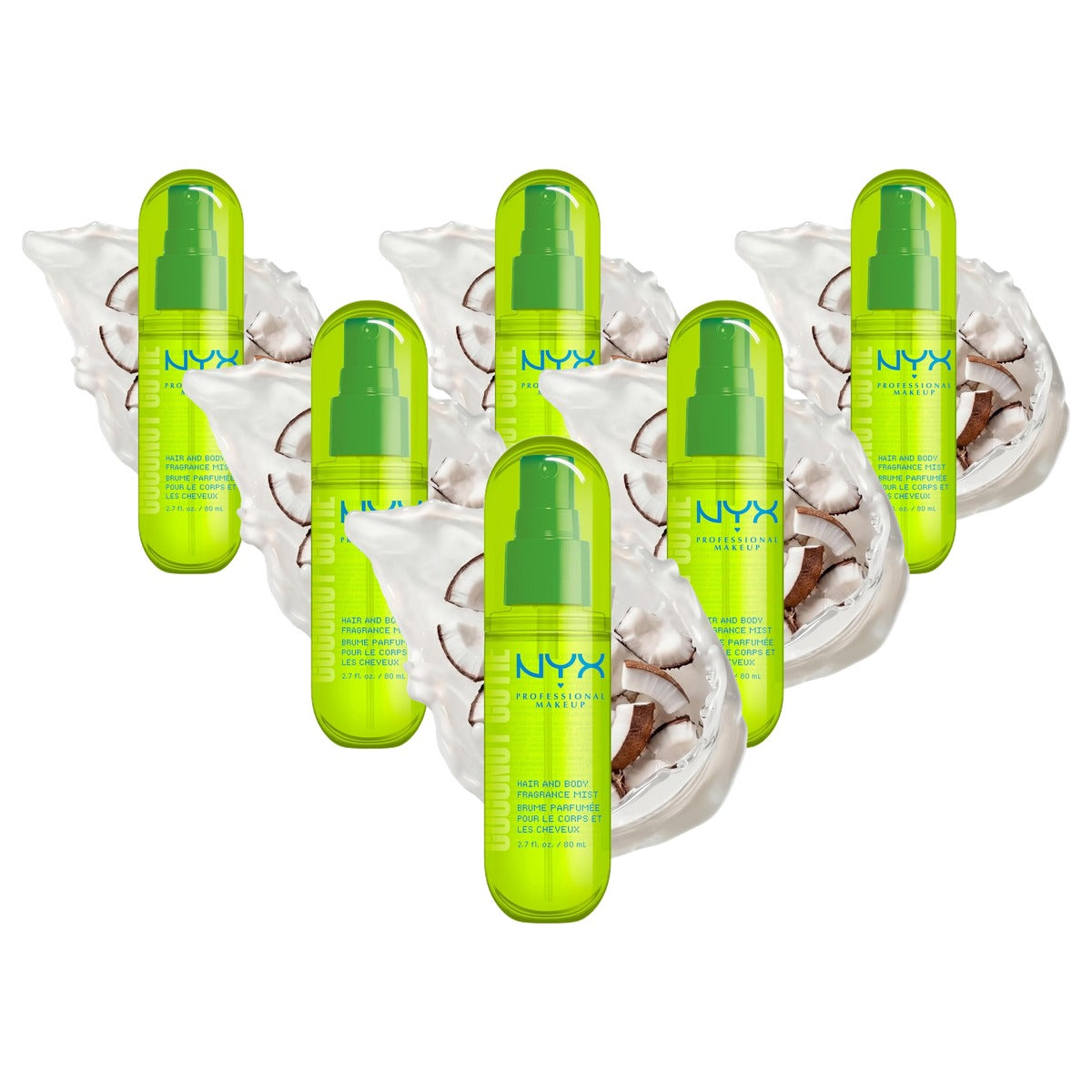 NYX PROFESSIONAL MAKEUP Fat Oil Coconut Cutie 80 ml - 6 stuks