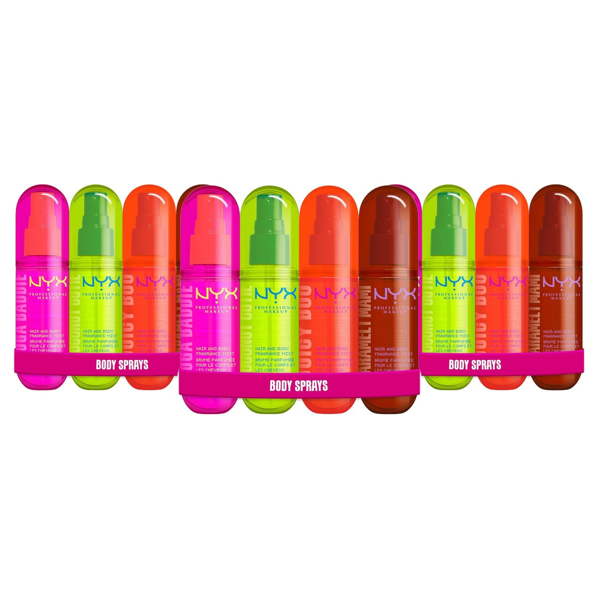 NYX PROFESSIONAL MAKEUP Fat Oil Hair & Body Fragrance Mist Set - 3 stuks