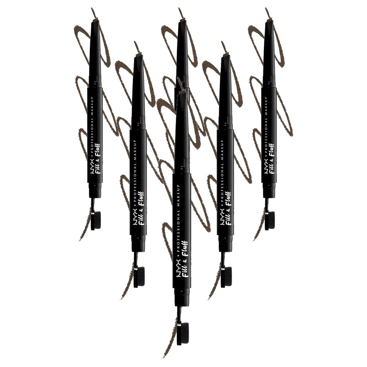NYX PROFESSIONAL MAKEUP Fill & Fluff Eyebrow Pomade Pencil Ash Brown 6 stuks