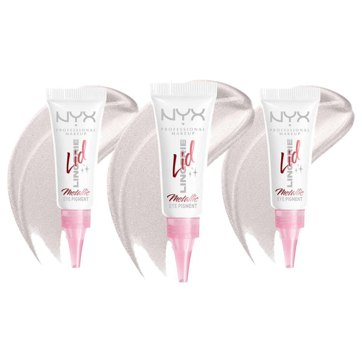 NYX PROFESSIONAL MAKEUP Lid Lingerie Satin Silver 1 stuks - 3 stuks