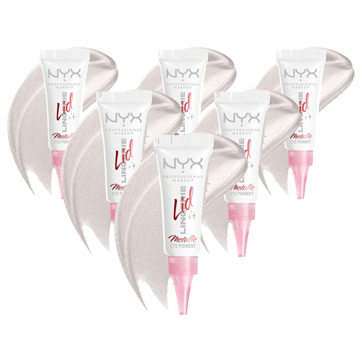 NYX PROFESSIONAL MAKEUP Lid Lingerie Satin Silver 1 stuks - 6 stuks