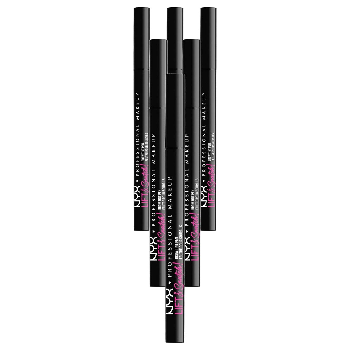 NYX PROFESSIONAL MAKEUP Lift n Snatch Brow Tint Pen zwart - 6 stuks