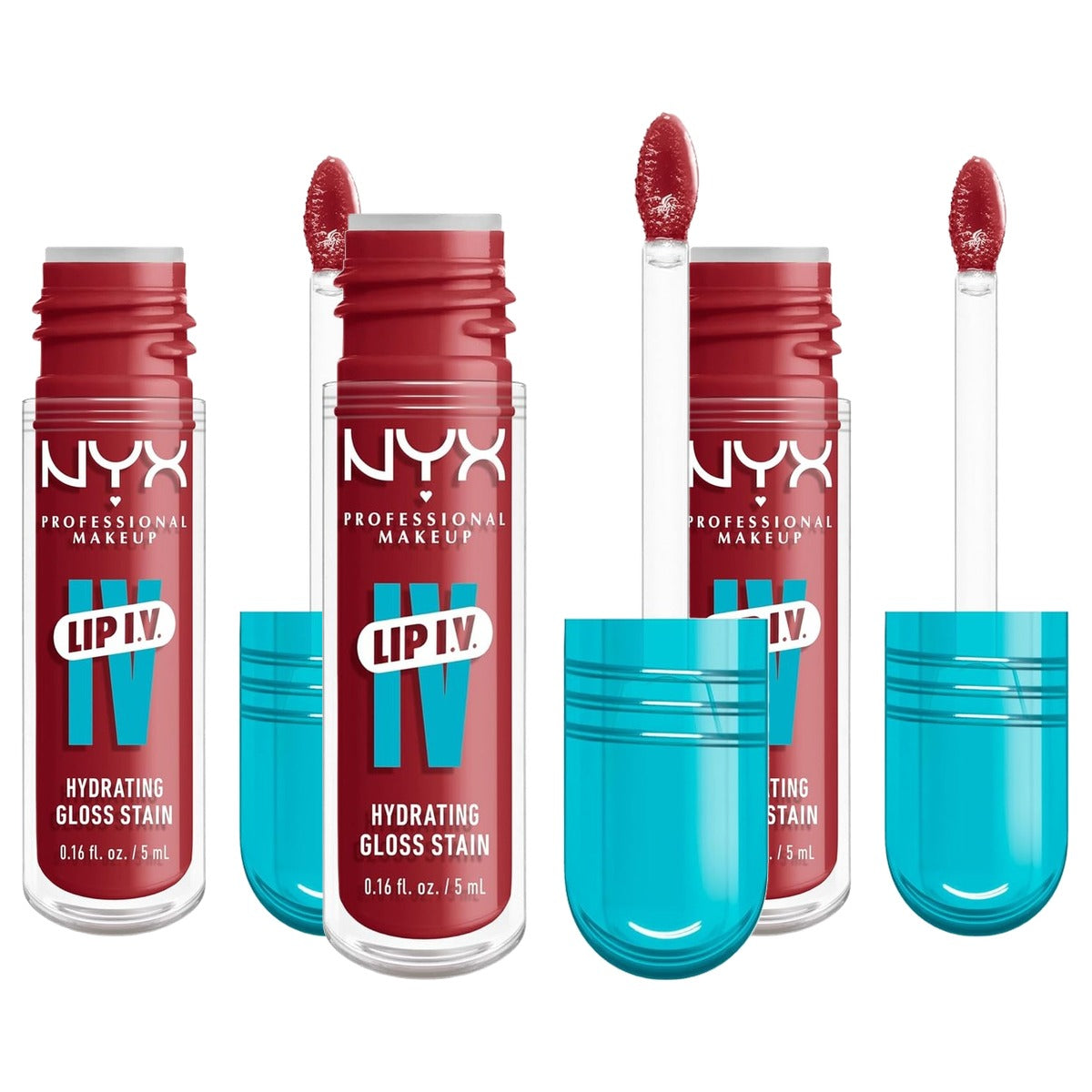 NYX PROFESSIONAL MAKEUP Lip IV Hydrating Gloss Stain Bubblegum Burst 3 stuks