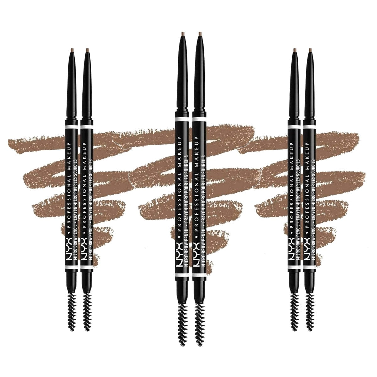 NYX PROFESSIONAL MAKEUP Micro Brow Pencil 2 x, 01 taupe - 3 stuks
