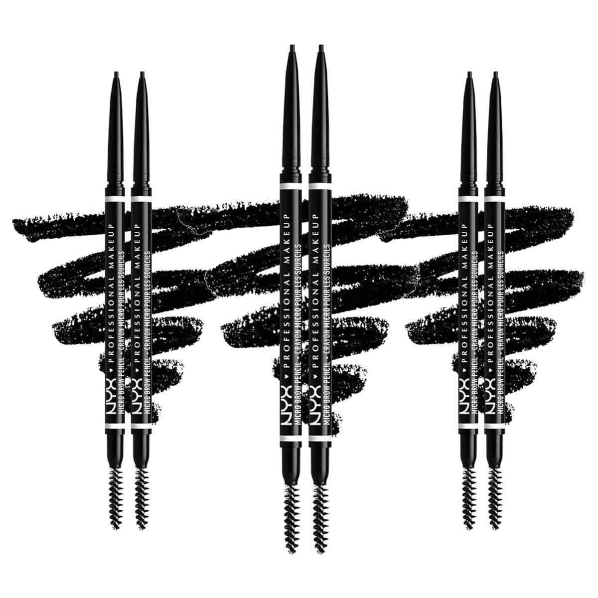 NYX PROFESSIONAL MAKEUP Micro Brow Pencil Zwart 2 stuks - 3 stuks