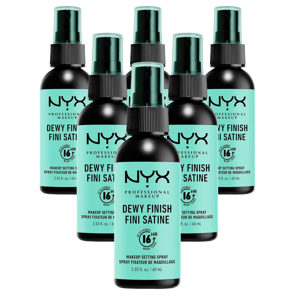 NYX PROFESSIONAL MAKEUP Setting Spray Dewy Finish 60 ml - 6 stuks