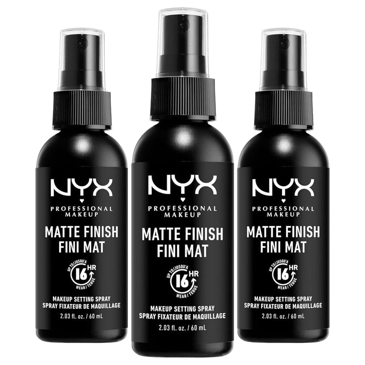NYX PROFESSIONAL MAKEUP Setting Spray Matte Finish 60 ml - 3 stuks