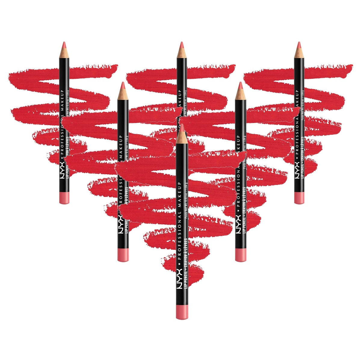 NYX PROFESSIONAL MAKEUP Slim Lip Pencil 817 Hot Red - 6 stuks